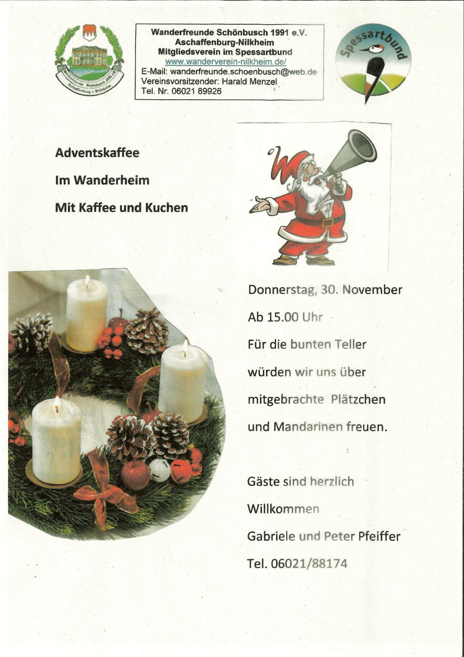 Weihnachtsschmuck Bild: Wanderfreunde Schönbusch